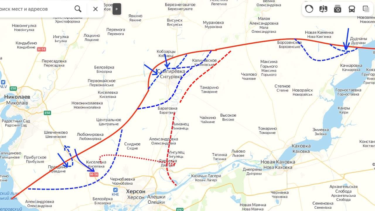 Херсонское направление последние карта